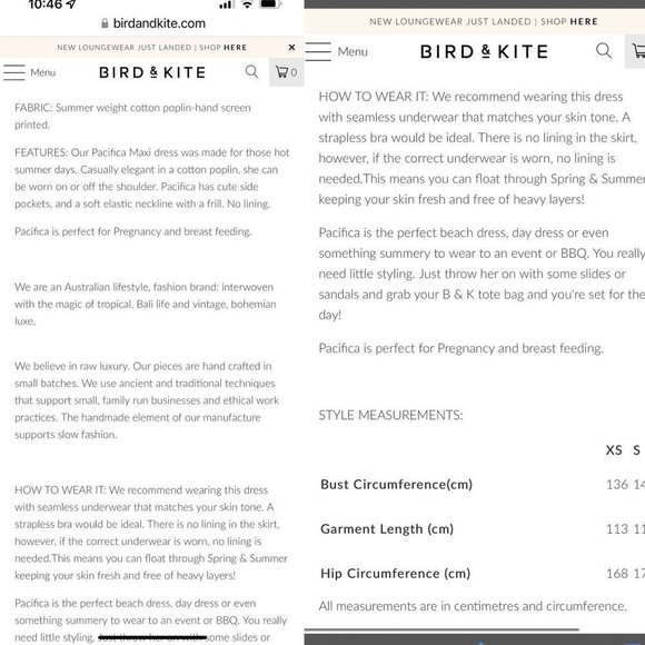 Bird & Kite Pacifica Dress In Minimalist Ocean Stripe M - Picture 7 of 7